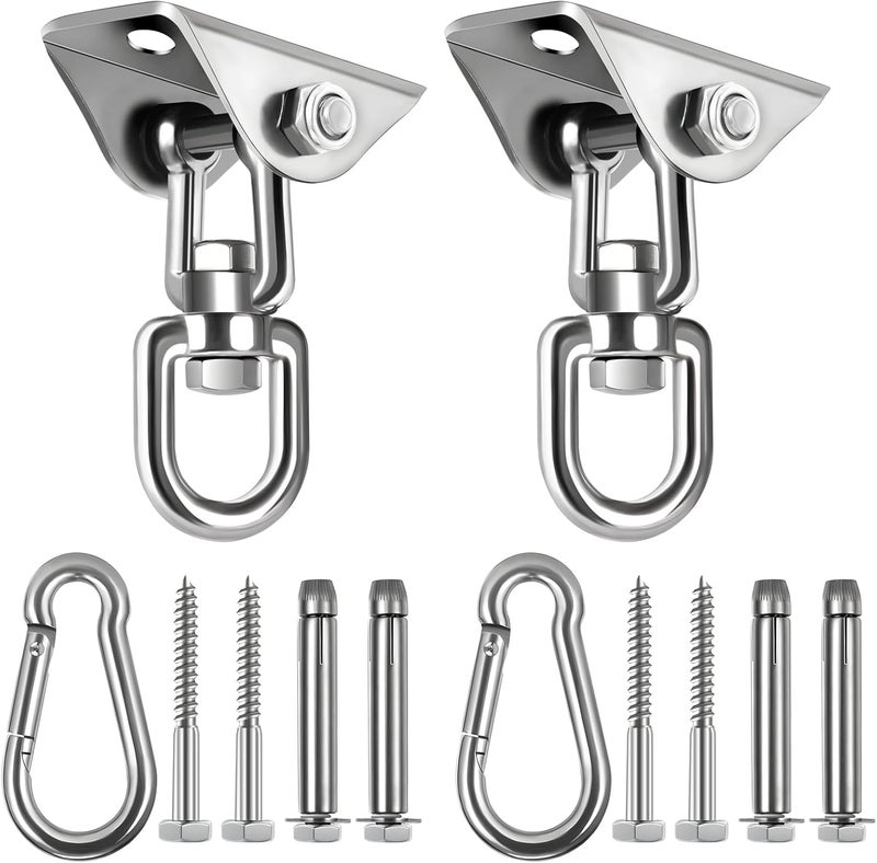 YOSE 2-Pack Hammock Hanging kit,360°Rotating 1200 lb Capacity Heavy Duty,Hanger & Swing Hook Snap for Concrete Wood,Hammock,Veranda Seat,Chair,Swing Sets,Yoga and Gym（Without Chain ） - Image 1